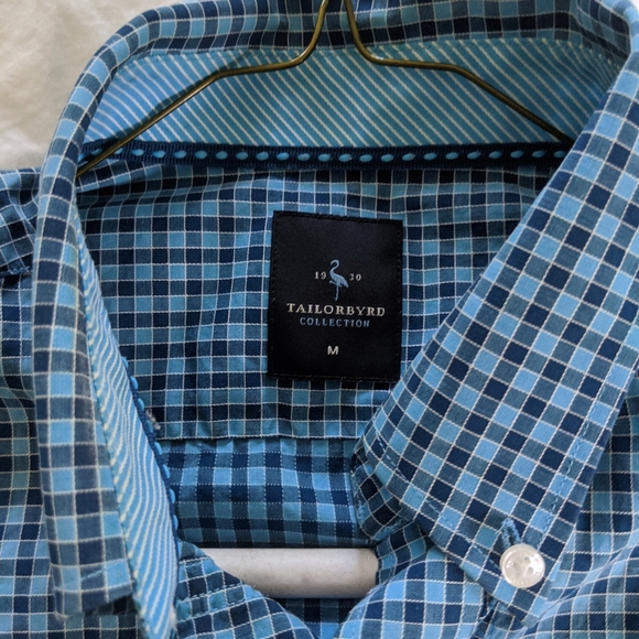 Tailorbyrd Collection Blue Check Button Down - Picture 2 of 6